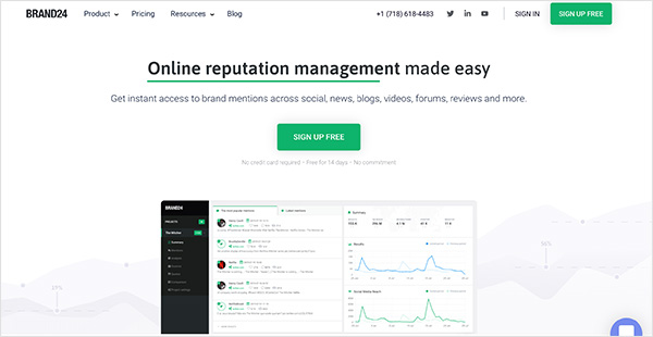 brand24-social-media-marketing-tools - RafflePress Brand 24 online reputation management