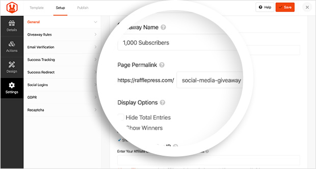 Published YouTube giveaway landing page with prize widget