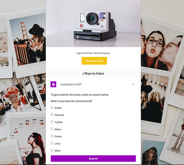 poll-giveaway-landing-page - RafflePress WordPress poll giveaway landing page