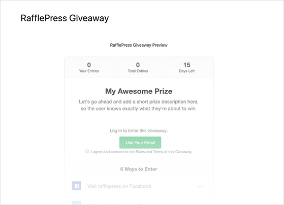 rafflepress-giveaway-preview - RafflePress Preview of your RafflePress giveaway in WordPress
