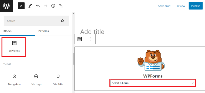 add-a-wpforms-block-in-wordpress - RafflePress Add the WPForms block to WordPress