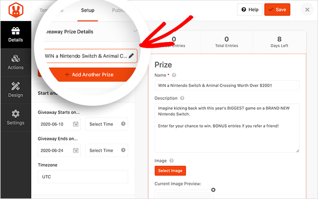 edit-contest-copy - RafflePress enter your giveaway prize details