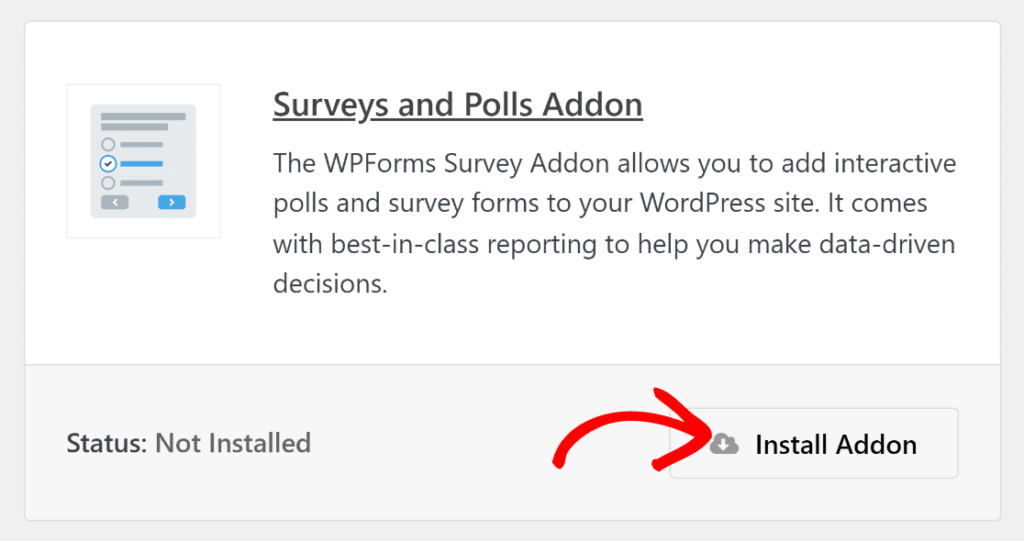 Install-Addon - RafflePress Install WPForms surveys and polls addon
