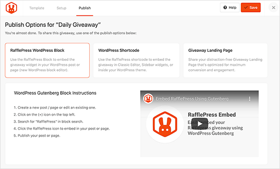 rafflepress-giveaway-publishing-options-min - RafflePress rafflepress publishing options