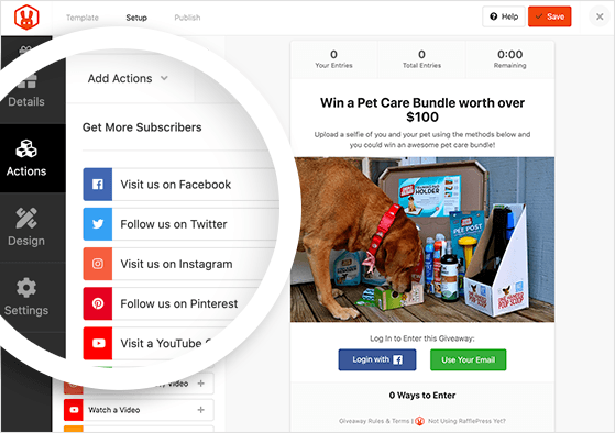 selfie-contest-entry-actions - RafflePress Choose entry actions for your selfie-contest
