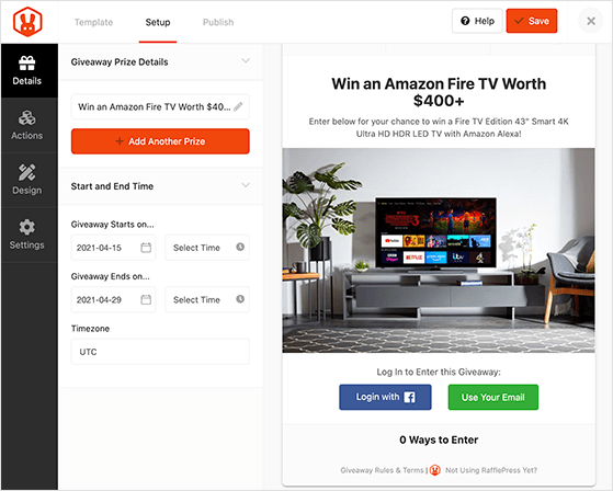 set-amazon-giveaway-duration - RafflePress Enter the duration of you amazon giveaway