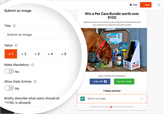 Submit an image Easter contest entry with RafflePress