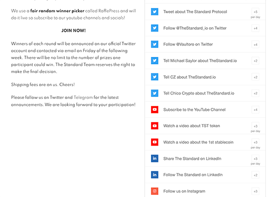 Example of a branded giveaway collaboration showing multiple giveaway entry actions like follows and shares