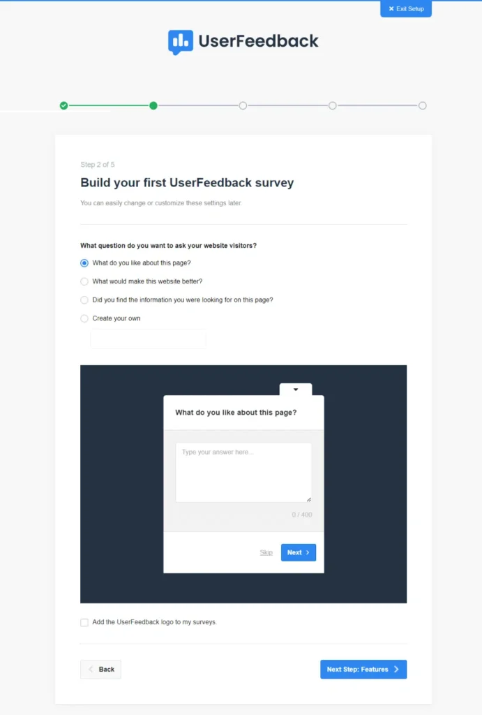 uf-step-2-1png - RafflePress UserFeedback poll questions